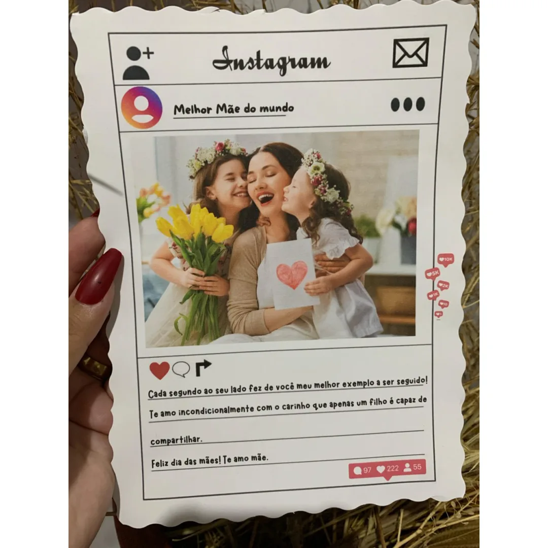 Cartão Instagram Dia das Mães — Pronto para Imprimir