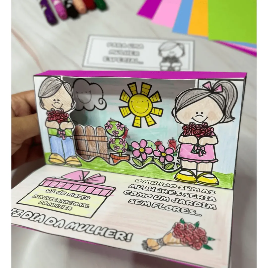 Cartão Jardim 3D - Dia da Mulher
