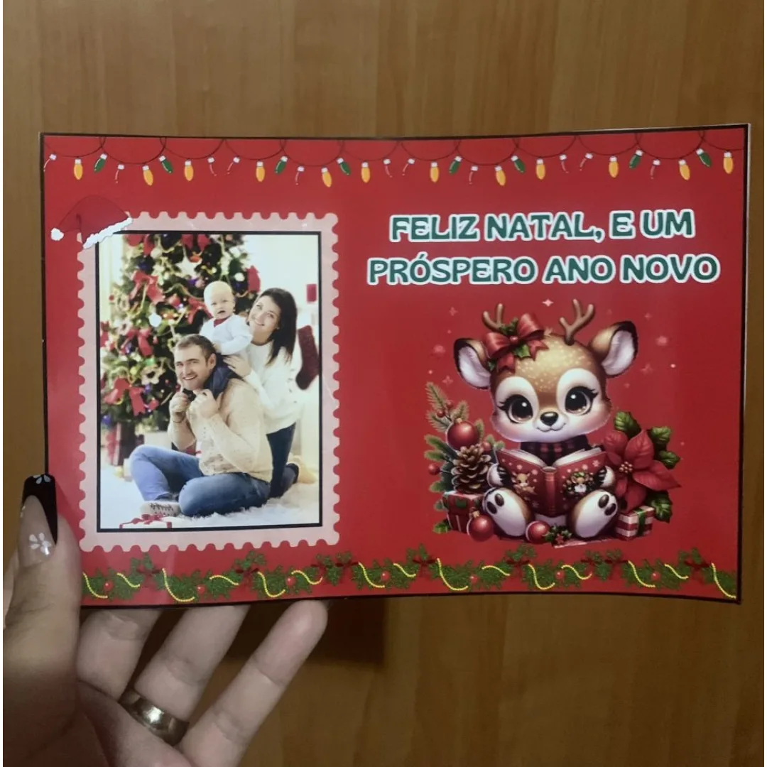 Cartão Natalino Foto — Pronto para Imprimir