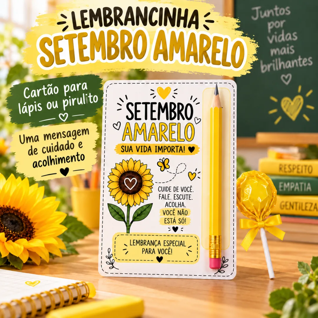 Cartão “Sua Vida Importa” em PDF (Ed. Infantil ao Ensino Médio)