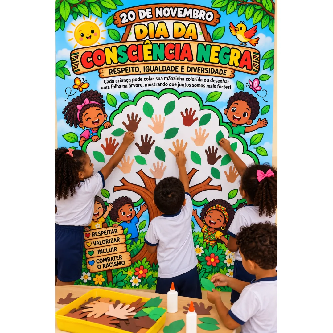 Cartaz Coletivo Consciência Negra PDF - Educação Infantil