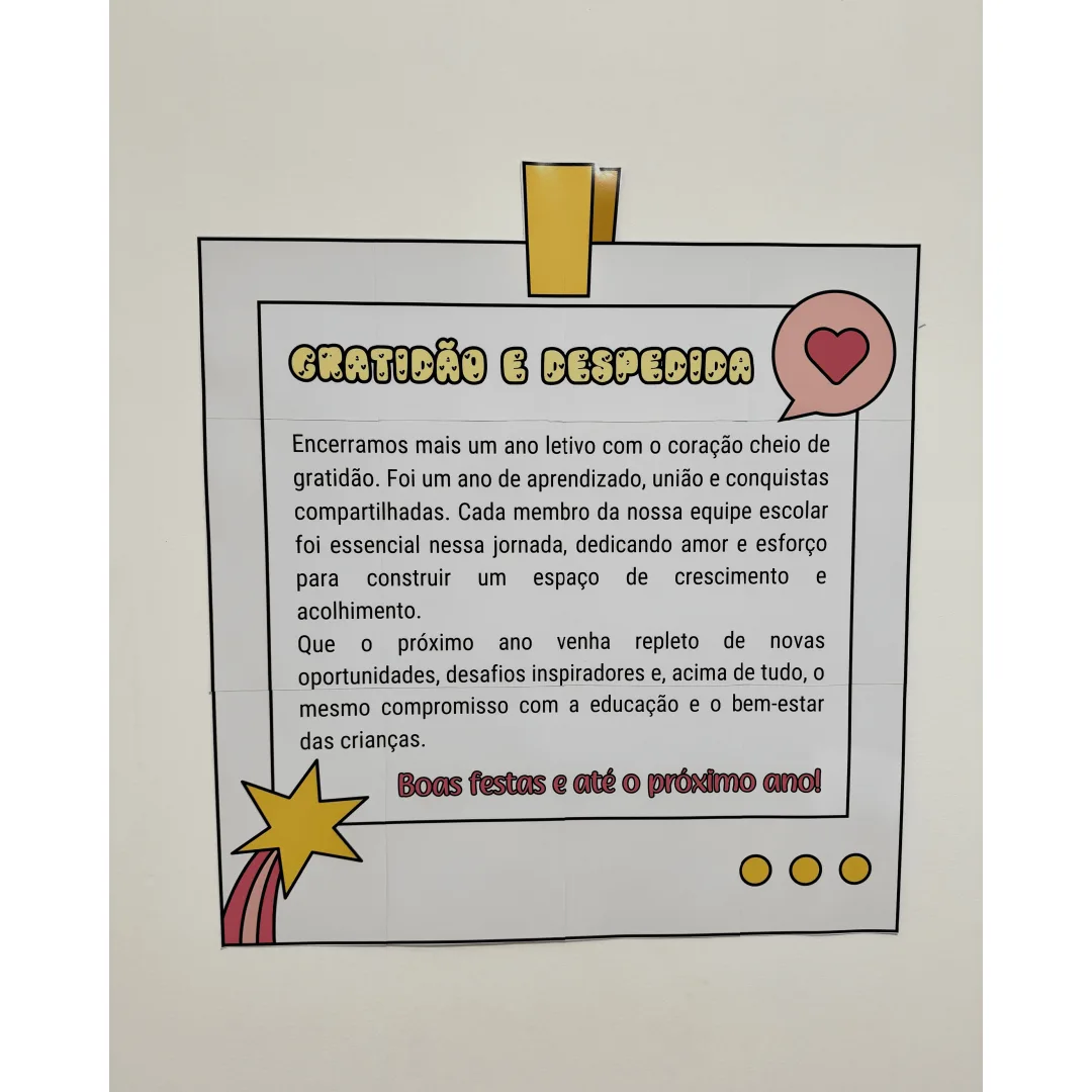 Cartaz de Agradecimento à Equipe Escolar | Mensagem de Gratidão