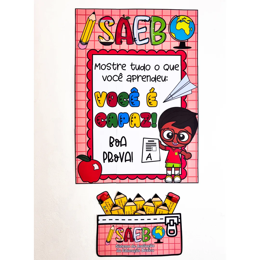 🌈Cartaz Incentivo SAEB 💰6,99 • ⁠• Cartaz especial para encher a sala de motivação e criar um clima de confiança. • Bol
