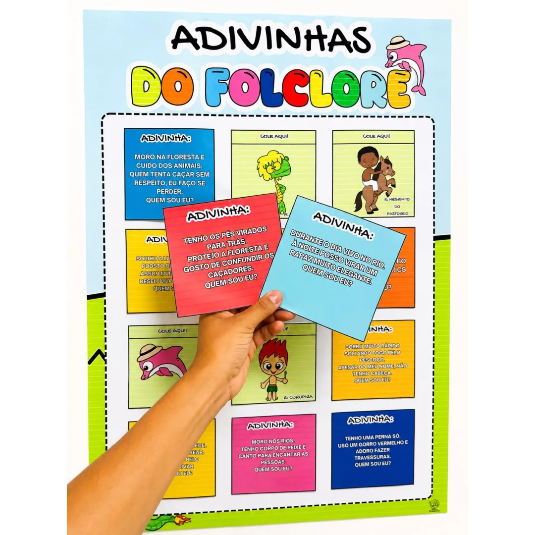 Cartaz Interativo de Adivinhas do Folclore 