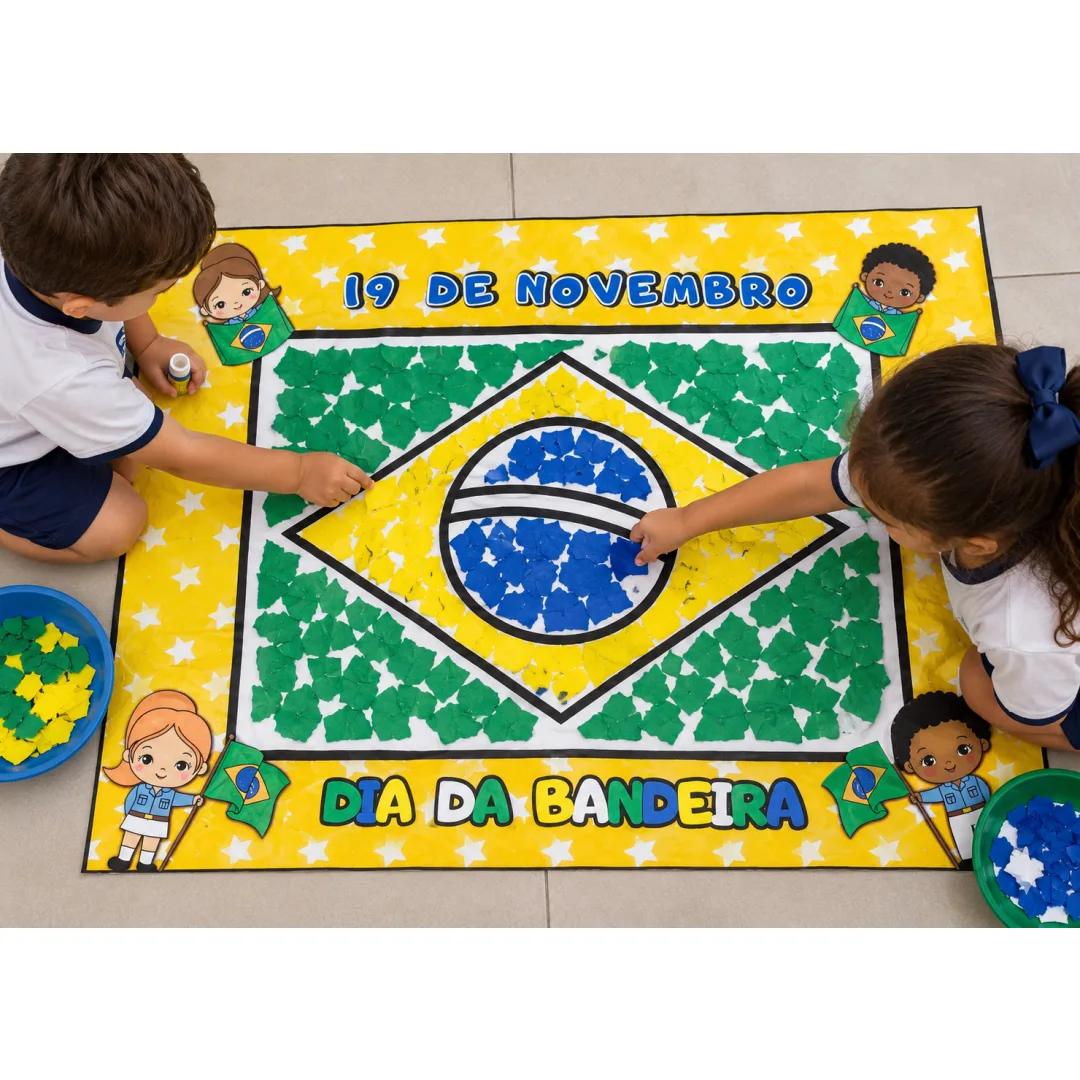 Cartaz Interativo - Dia da Bandeira do Brasil - PDF (15 Páginas) - Educação Infantil