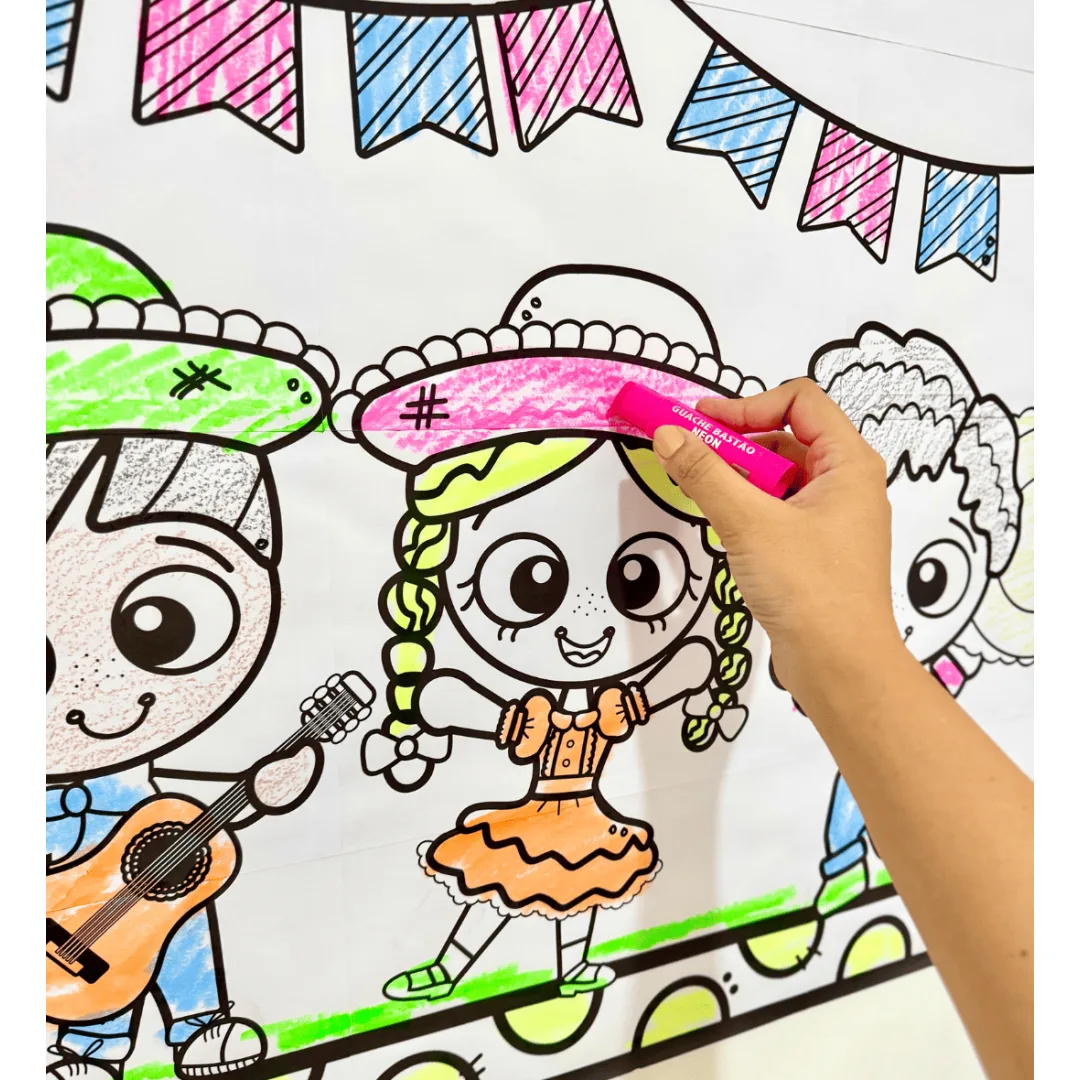 Cartaz Pintura Coletiva - Festa Junina