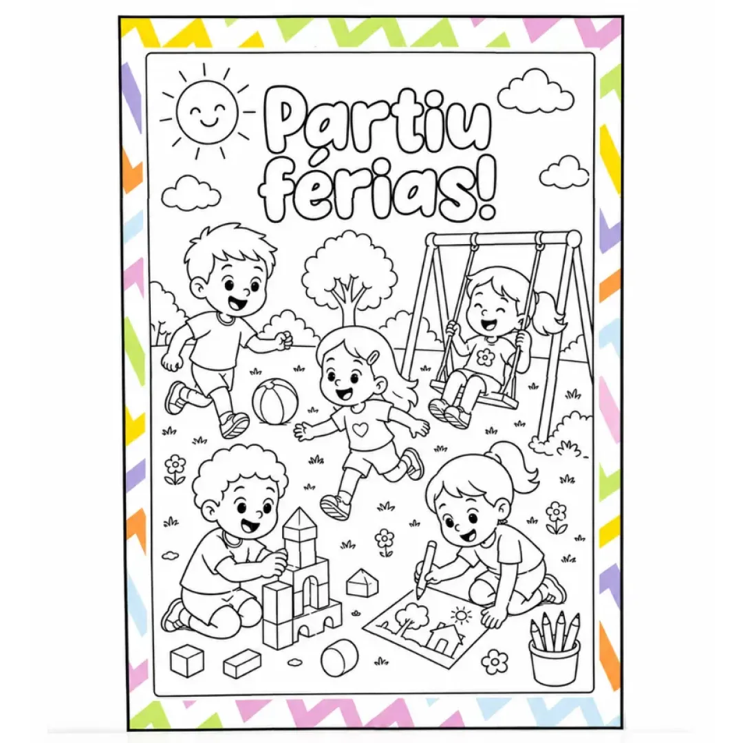 Cartaz Pintura Coletiva - Partiu Férias!