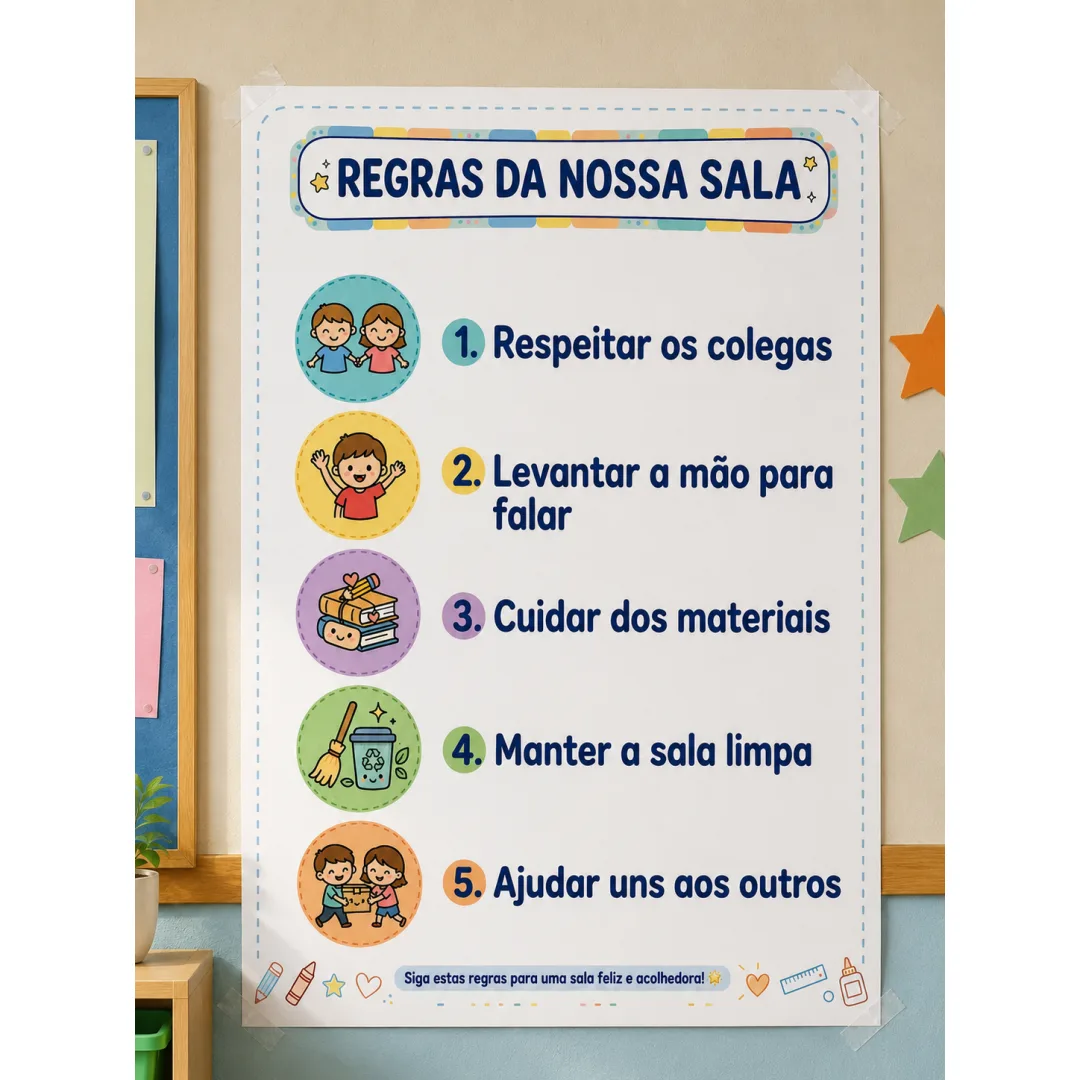 Cartaz Regras da Sala de Aula - Educação Infantil - PDF