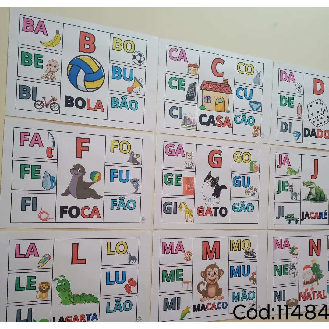 Cartazes Famílias Silábicas - PDF para Impressão