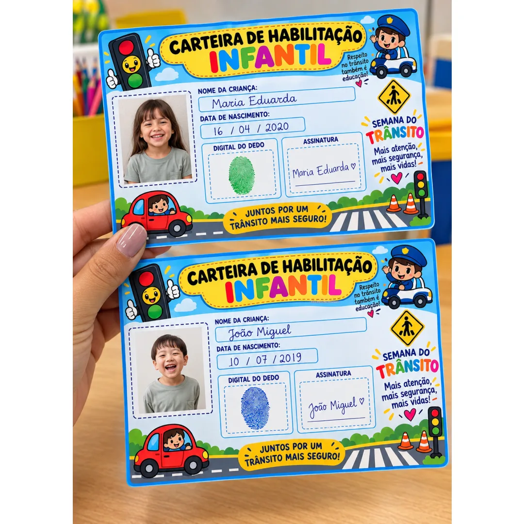 Carteira de Habilitação Infantil - PDF Editável