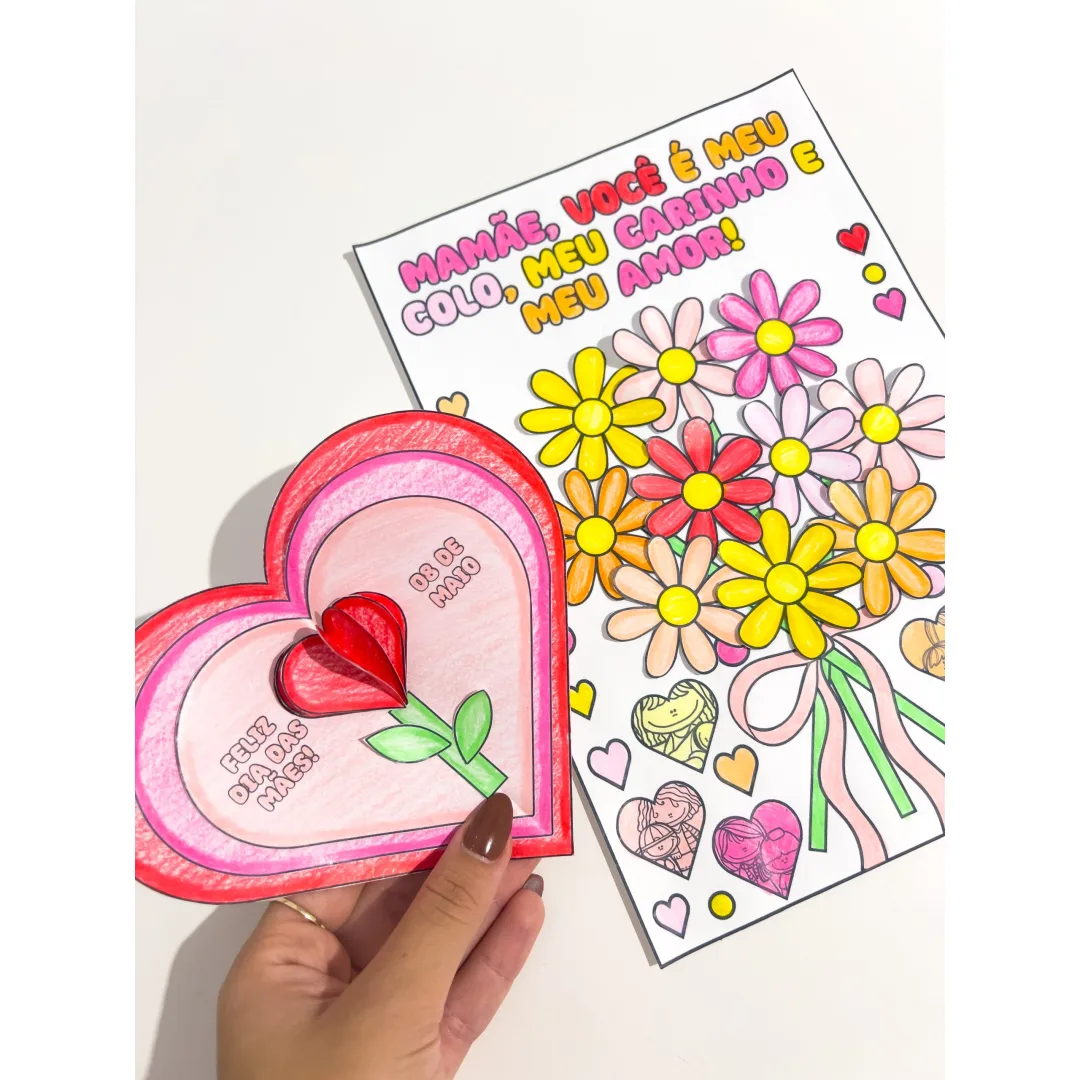 CARTÕES DE DIA DAS MÃES PARA COLORIR