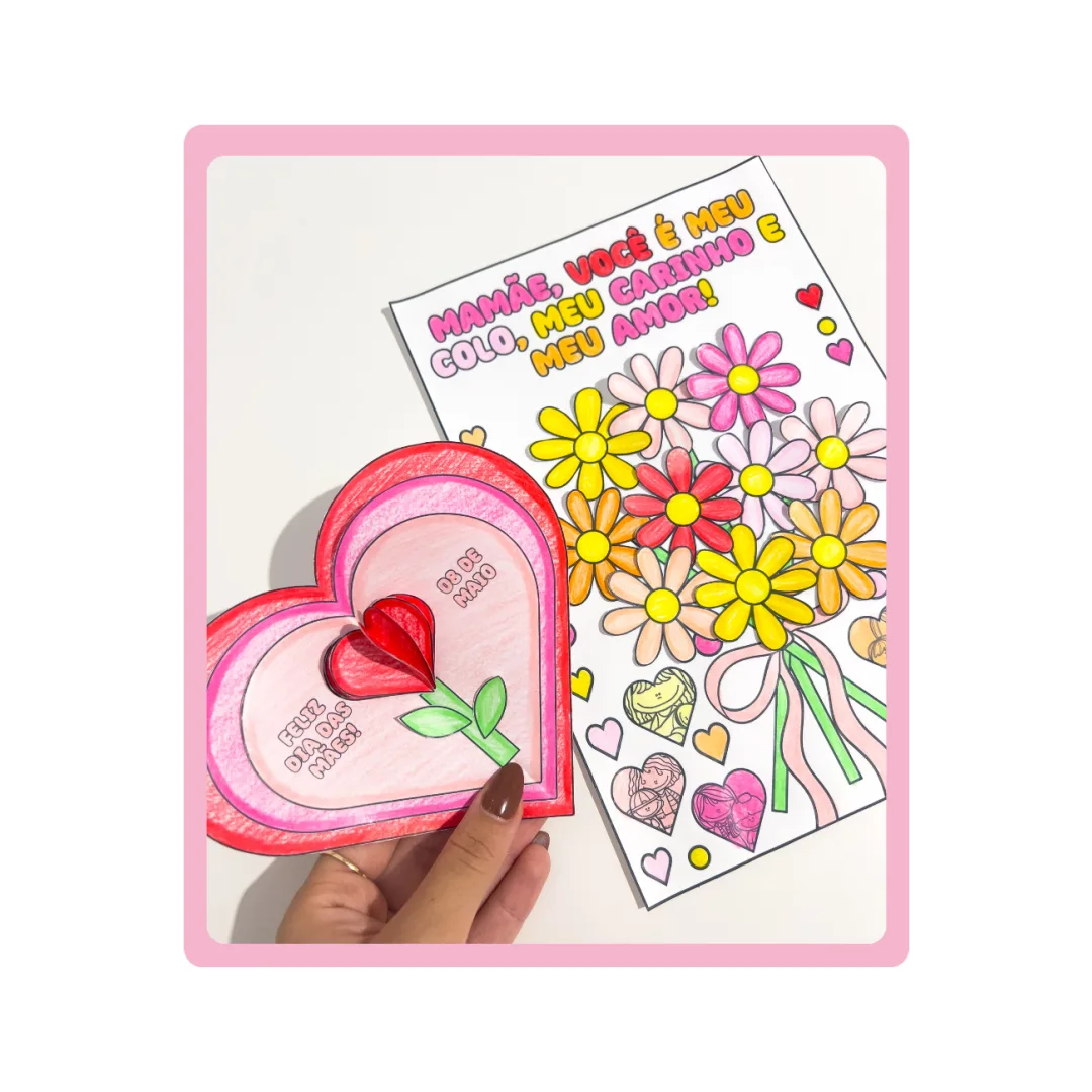 CARTÕES PARA COLORIR DIA DAS MÃES