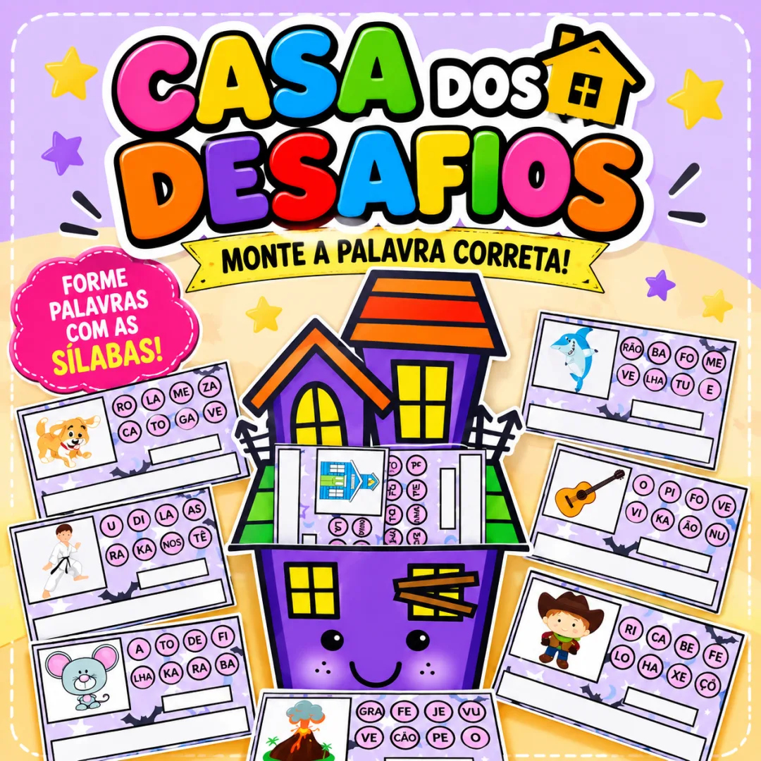 Apostila Casa dos Desafios – Formação de Palavras com Sílabas 1º Ao 3º Ano em PDF