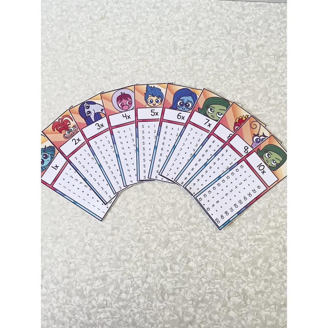 CHAVEIRO / CARDS /MARCA PÁGINAS DA TABUADA DA MULTIPLICAÇÃO: DIVERTIDAMENTE