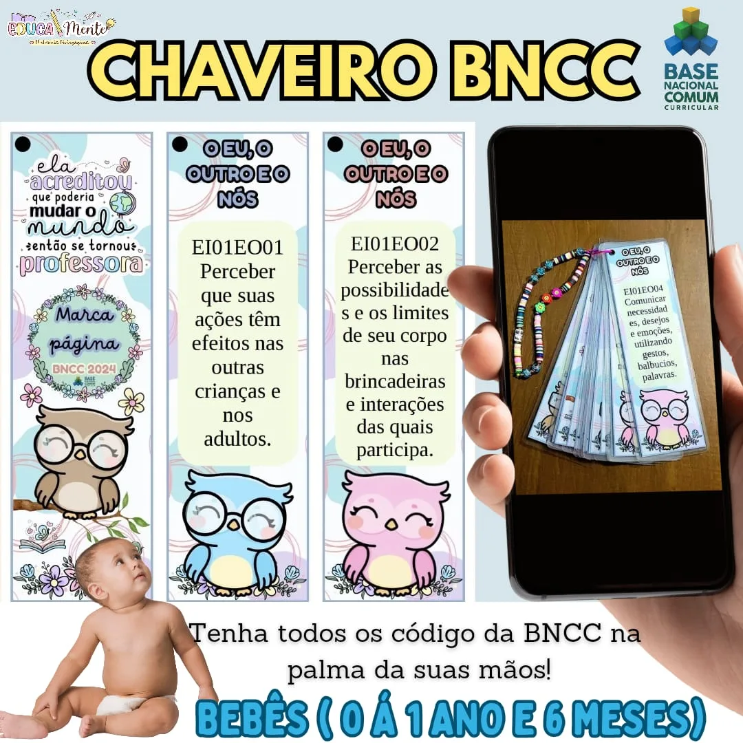 CHAVEIRO OU MARCA PÁGINA CÓDIGOS BNCC- BEBÊS
