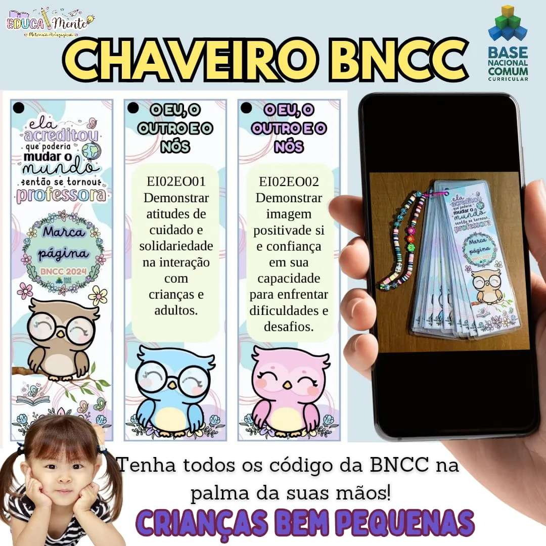 CHAVEIRO OU MARCA PÁGINA CÓDIGOS BNCC - CRIANÇAS BEM PEQUENAS