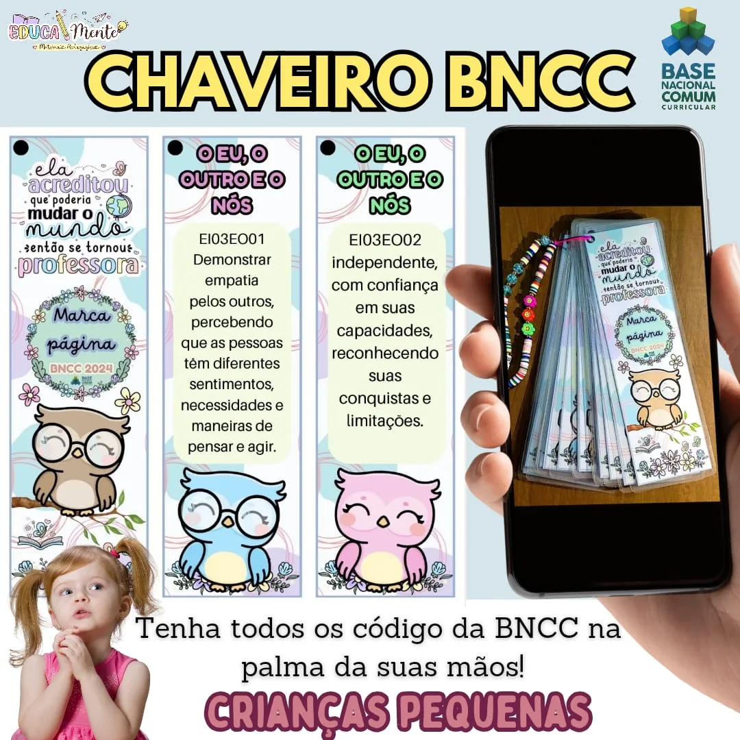 CHAVEIRO OU MARCA PÁGINA CÓDIGOS BNCC - CRIANÇAS PEQUENAS