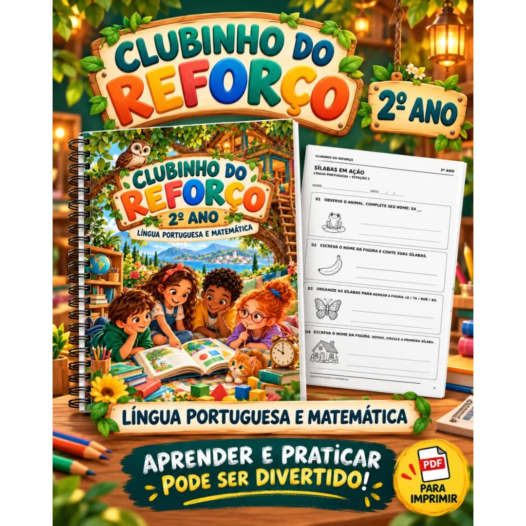🌟 CLUBINHO DO REFORÇO — 2º ANO 🌟 💰9,99 Mais oportunidades para aprender e praticar com atividades ilustradas de Língu
