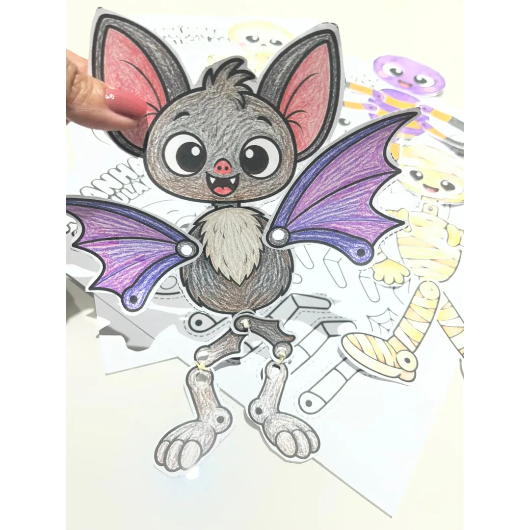 Coleção Monstrinhos Articulados: Atividades de Halloween para Colorir, Recortar, Montar e Brincar! em PDF