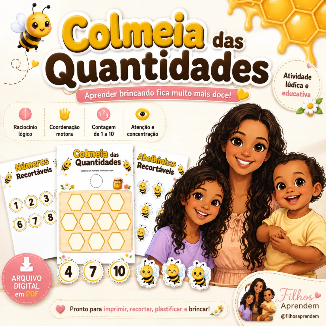 Colmeia das Quantidades - Atividade de Contagem 1 ao 10