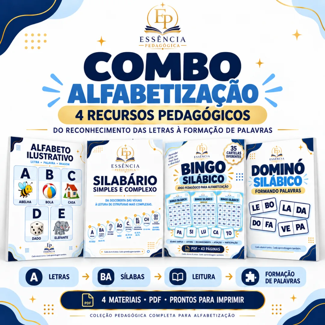 Combo Alfabetização – 4 Recursos Pedagógicos – PDF