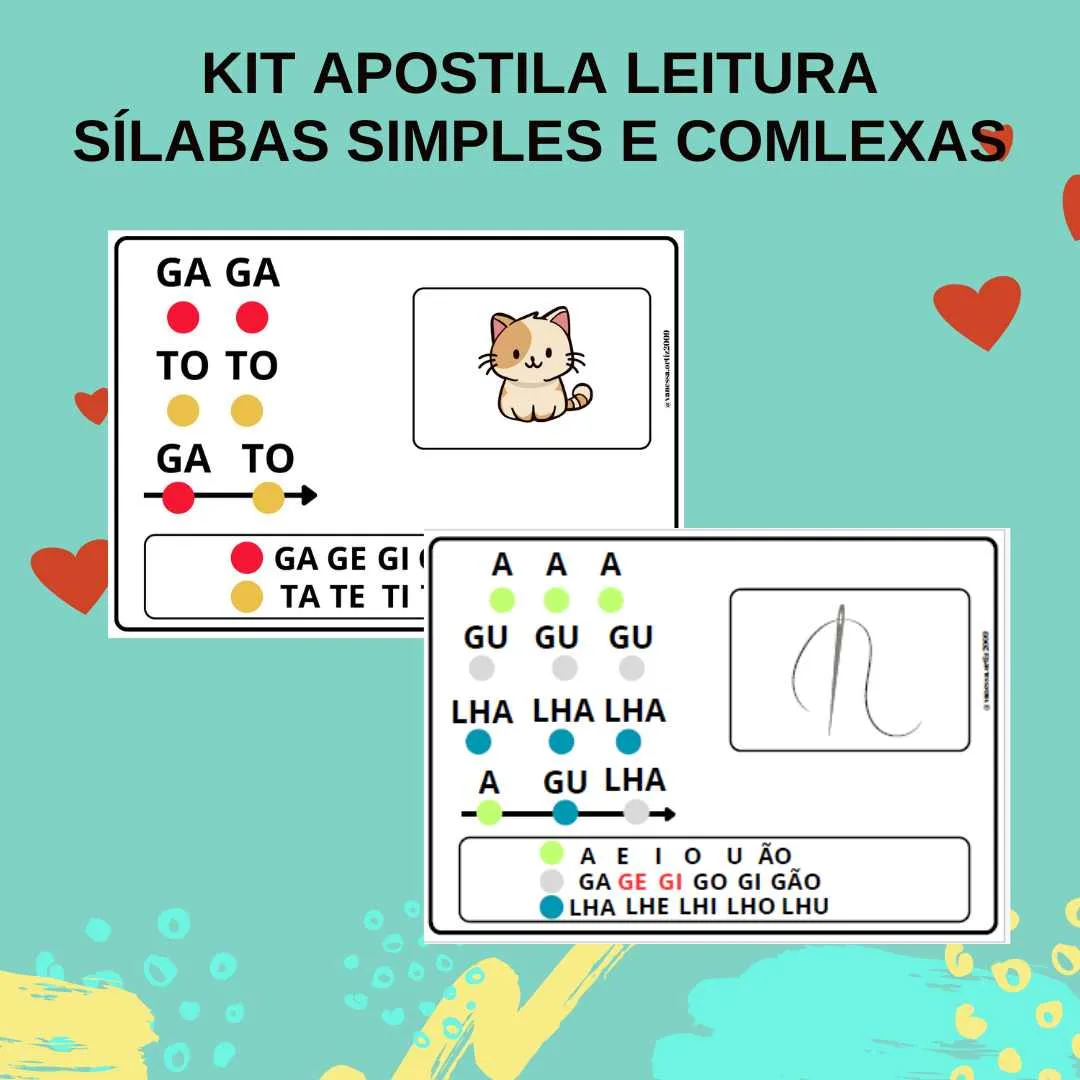 COMBO APOSTILA GRAFISMO FONÉTICO: SÍLABAS SIMPLES E COMPLEXAS - LIVRO DE LEITURA SÍLABAS SIMPLES E COMPLEXAS
