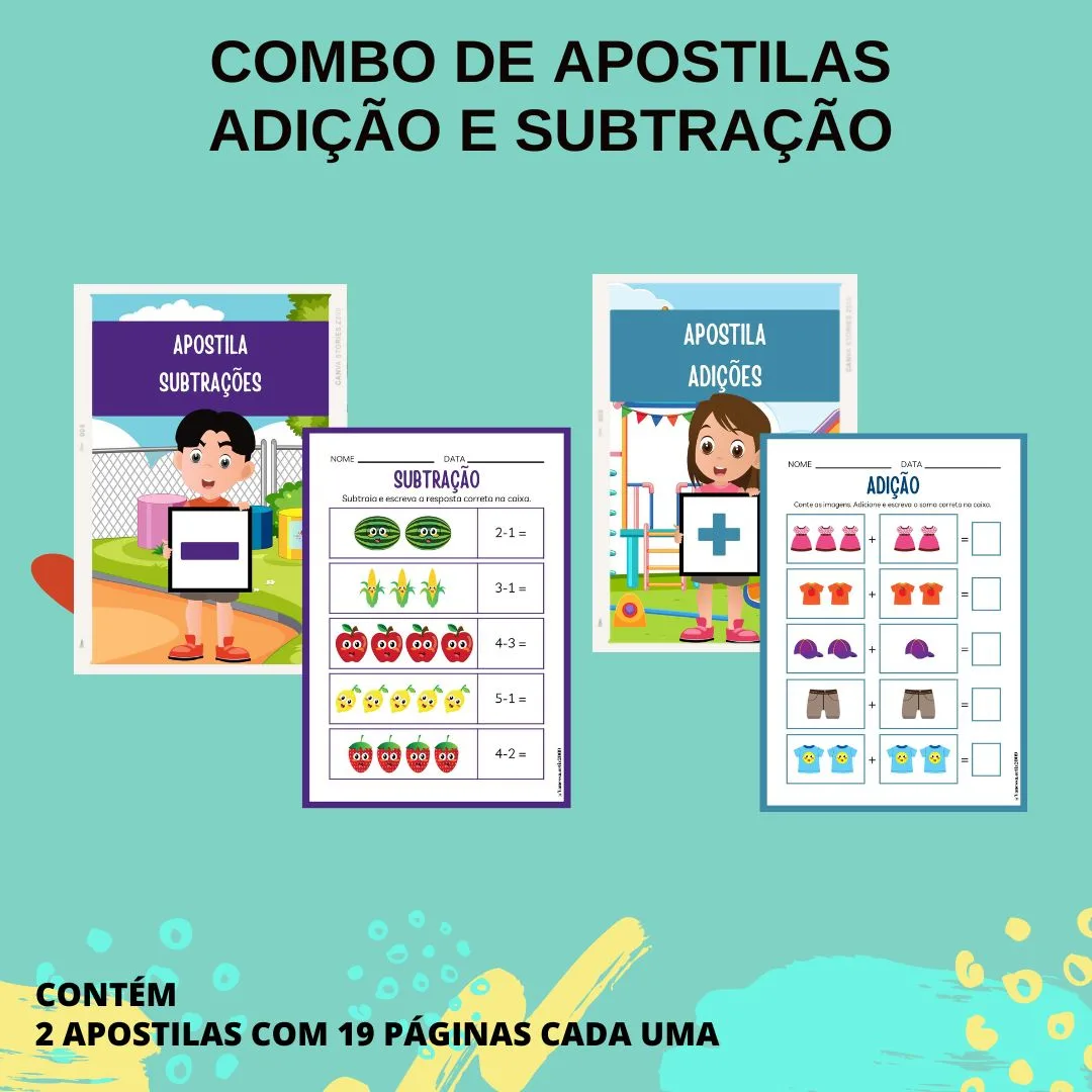 COMBO APOSTILASDE MATEMÁTICA: ADIÇÃO E SUBTRAÇÃO SIMPLES