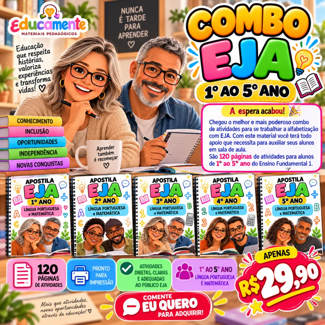 ✨COMBO APOSTILAS EJA 1° ao 5° ano⭐