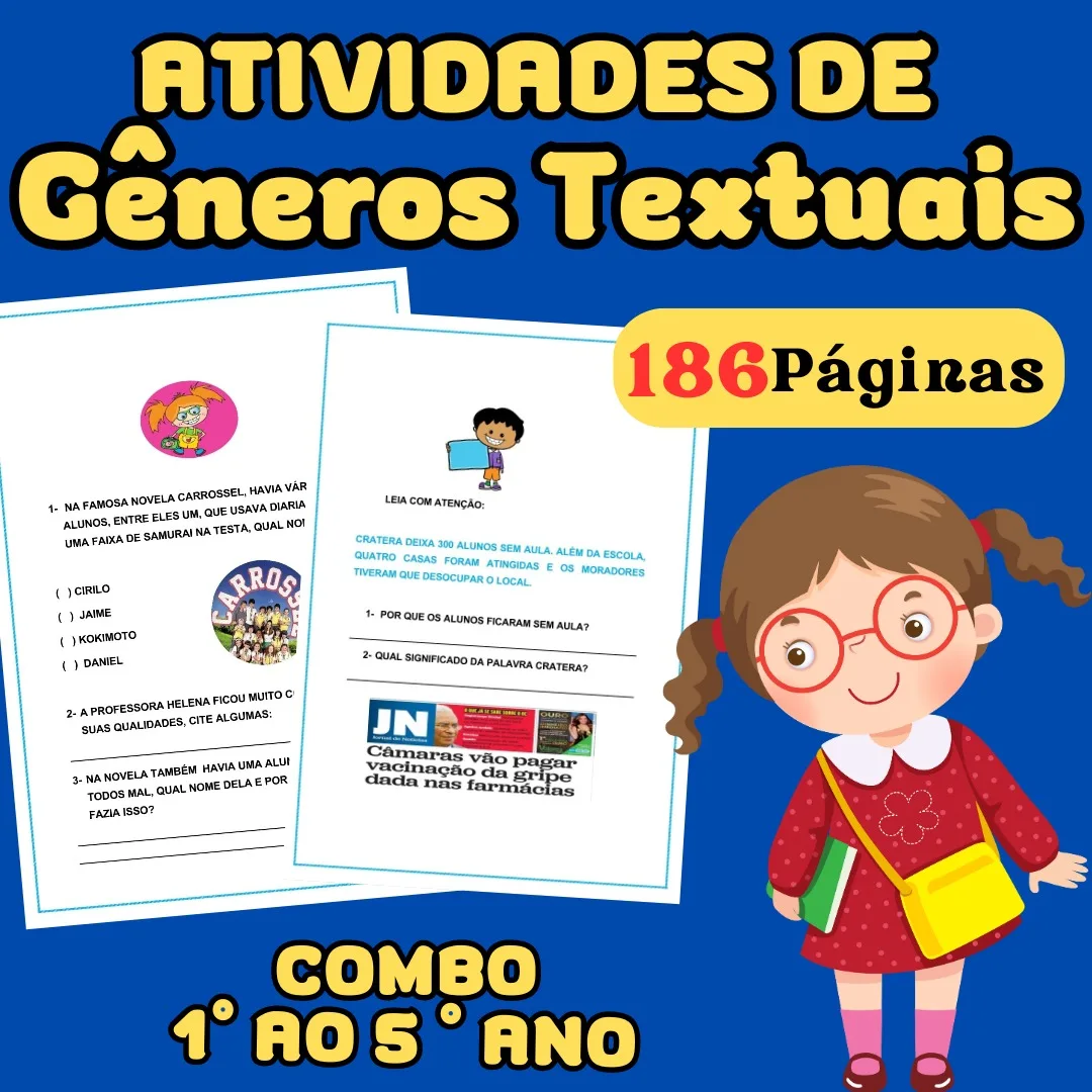 Combo de Atividades 1° ao 5° ano - Gêneros Textuais 
