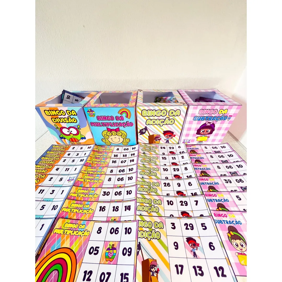 COMBO DE BINGOS MATEMÁTICOS / COMBO DE BINGOS DA MATEMÁTICA