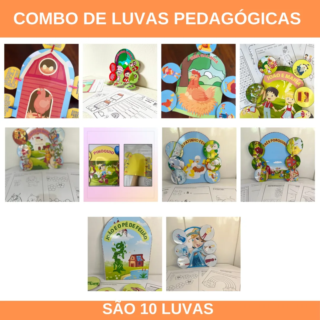 COMBO  LUVA PEDAGÓGICA / COMBO HISTÓRIA NA LUVA