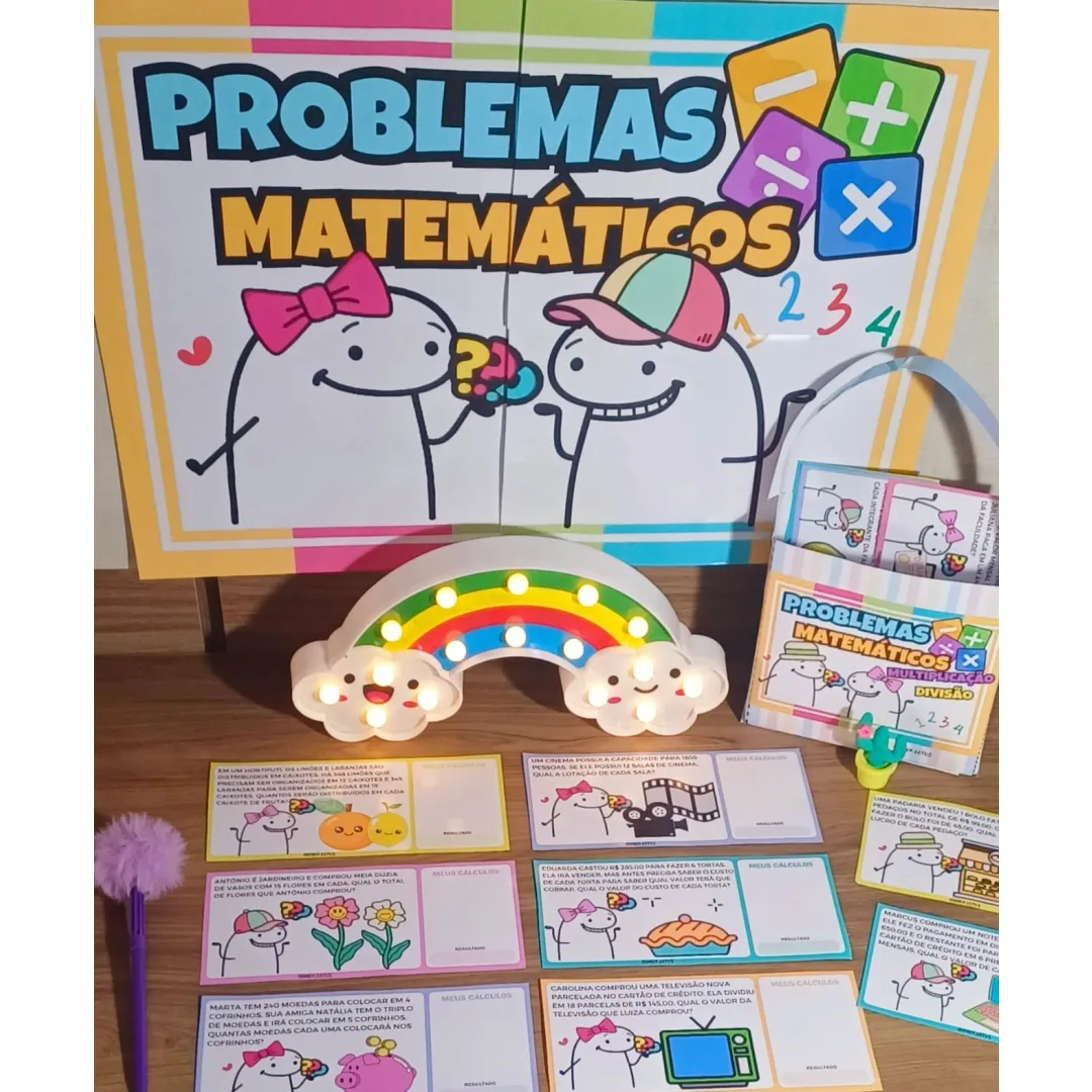 COMBO PROBLEMAS MATEMÁTICOS 4 OPERAÇÕES FLORKS 🤓🔢➕➖➗✖️