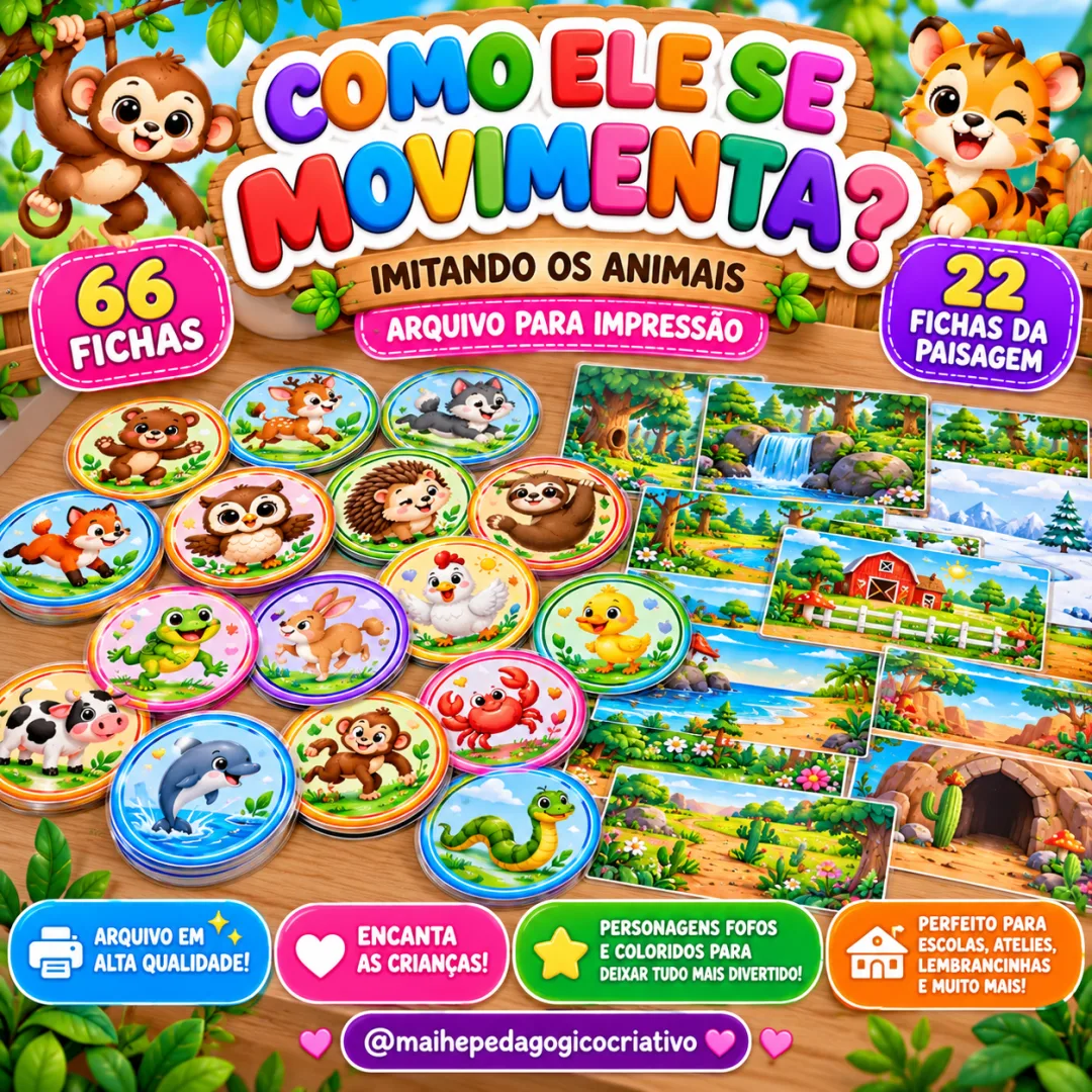 Imitando os Animais - Como Ele Se Movimente? - Educação Infantil - Arquivo Digital - Jogo