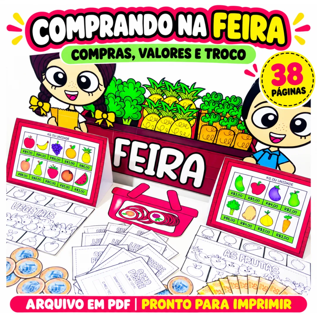 Comprando na Feira - Kit de Matemática e Sistema Monetário em PDF