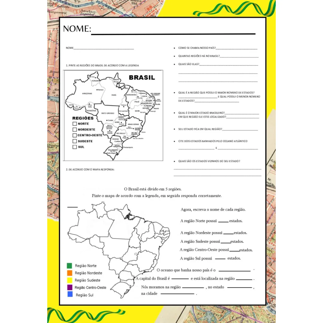 Conhecendo o Brasil — Pronto para Imprimir