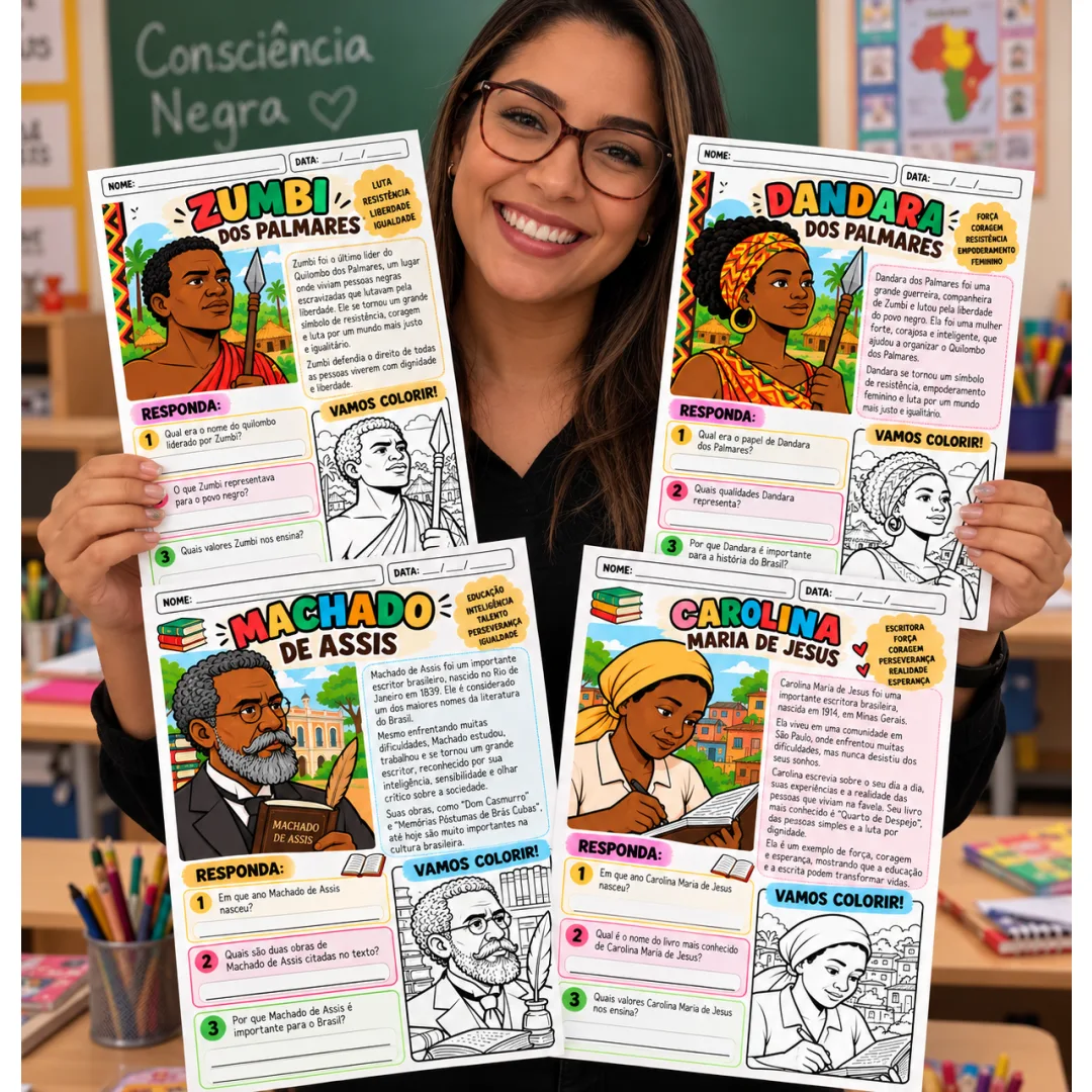 Consciência Negra: História, Cultura e Respeito — Kit de Atividades Pedagógicas para Imprimir em PDF �