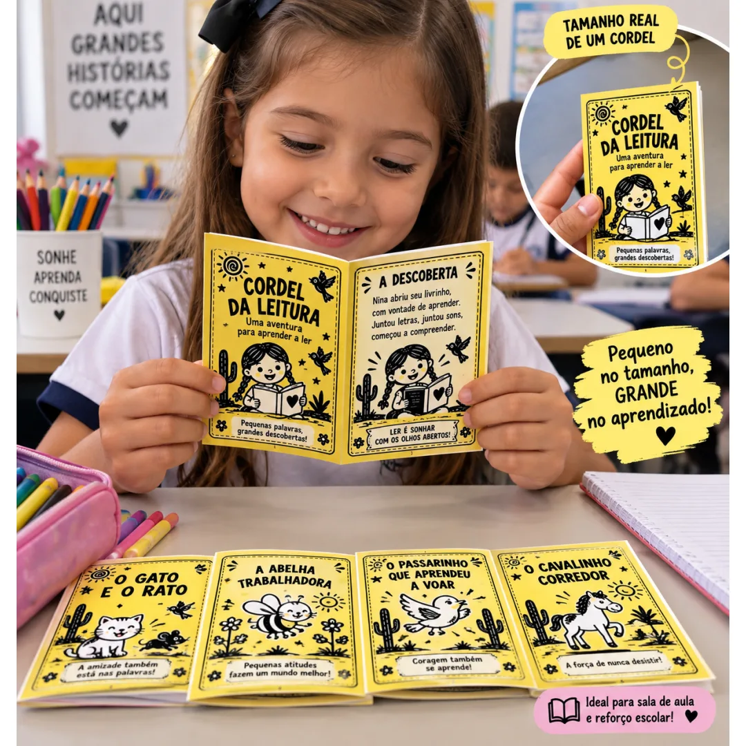 Cordel da Leitura – 5 Mini Livrinhos para Alfabetização em PDF