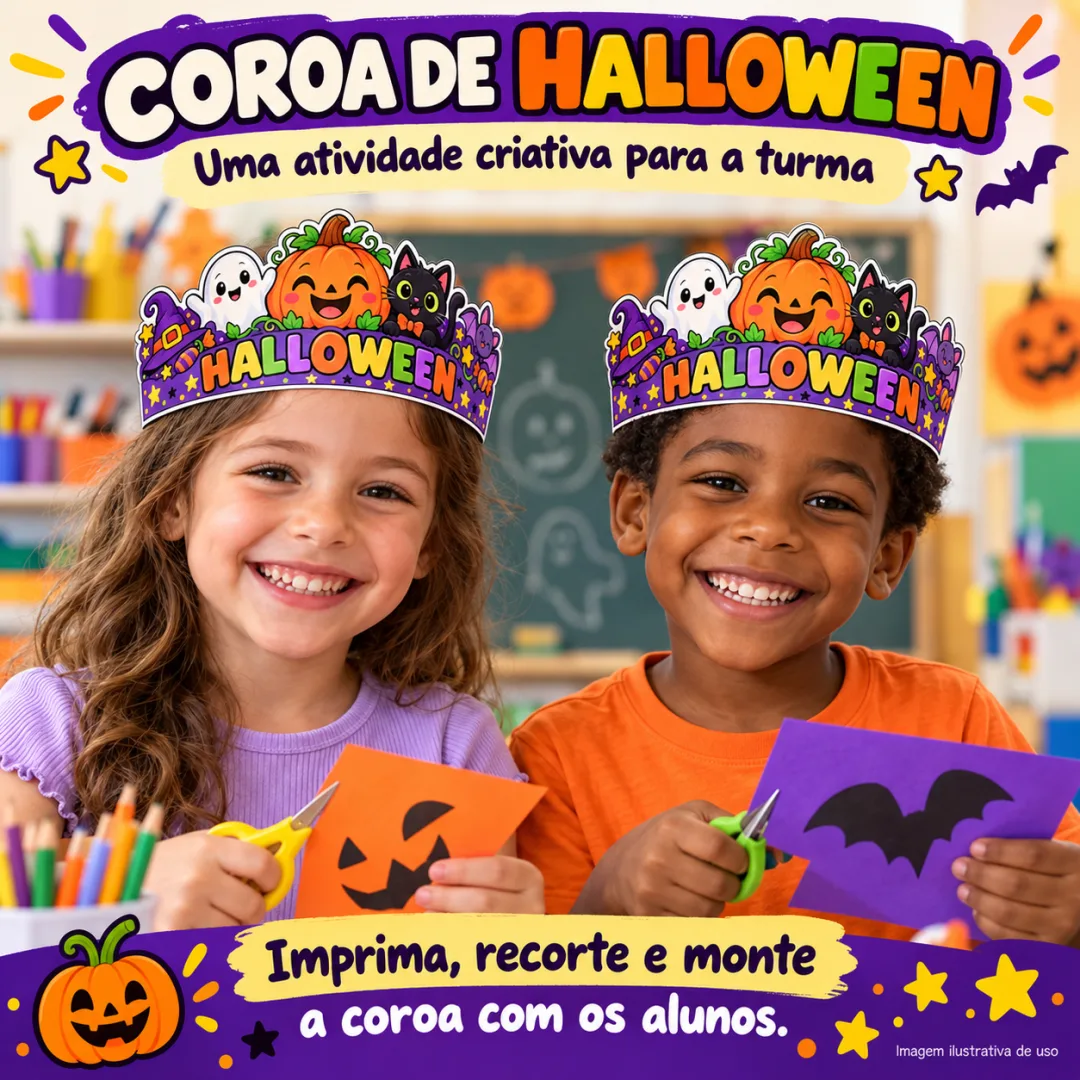 Coroa de Halloween em PDF - Ed. Infantil ao 5º ano EFI