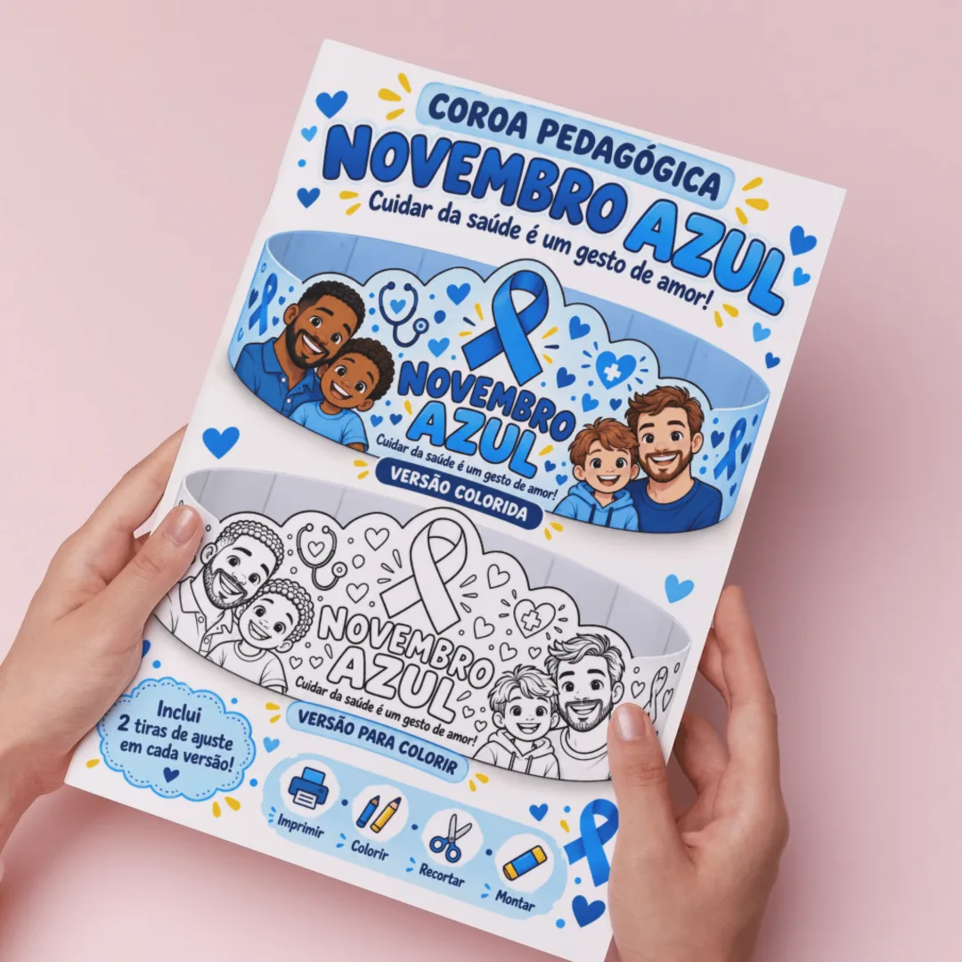 Coroa Novembro Azul em PDF - Educação Infantil ao 5º ano