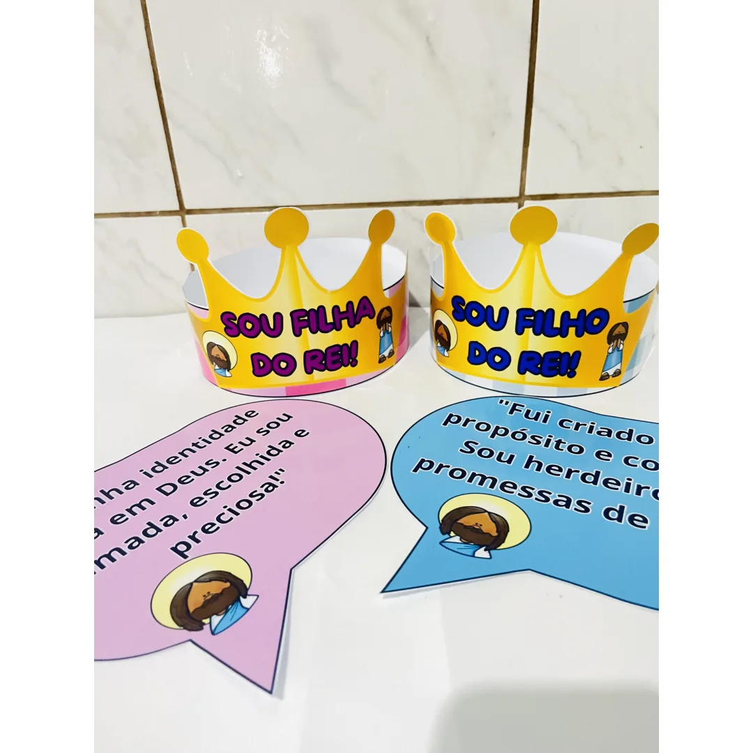 COROA + PLAQUINHA: SOU FILHA DO REI / SOU FILHO DO REI