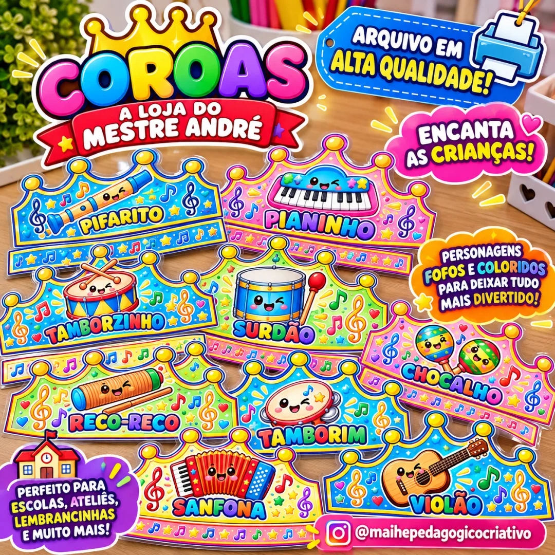 Coroas A Loja Do Mestre André - Educação Infantil - Arquivo Digital - Lembrancinhas