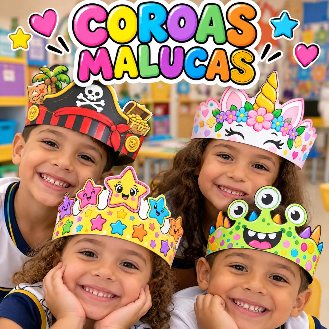 Coroas MALUCAS Para Imprimir dia das crianças 