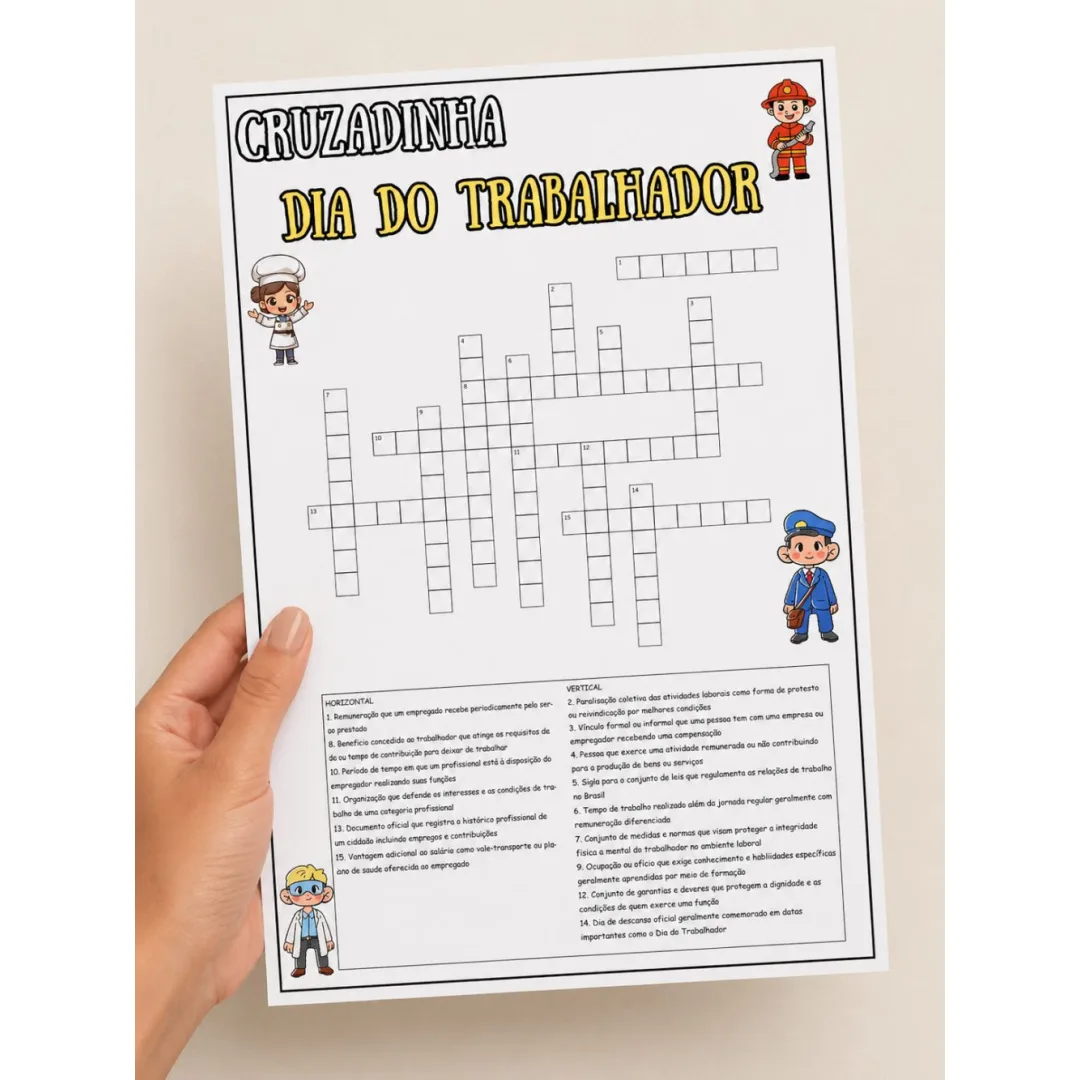 Cruzadinha das Profissões — Pronto para Imprimir
