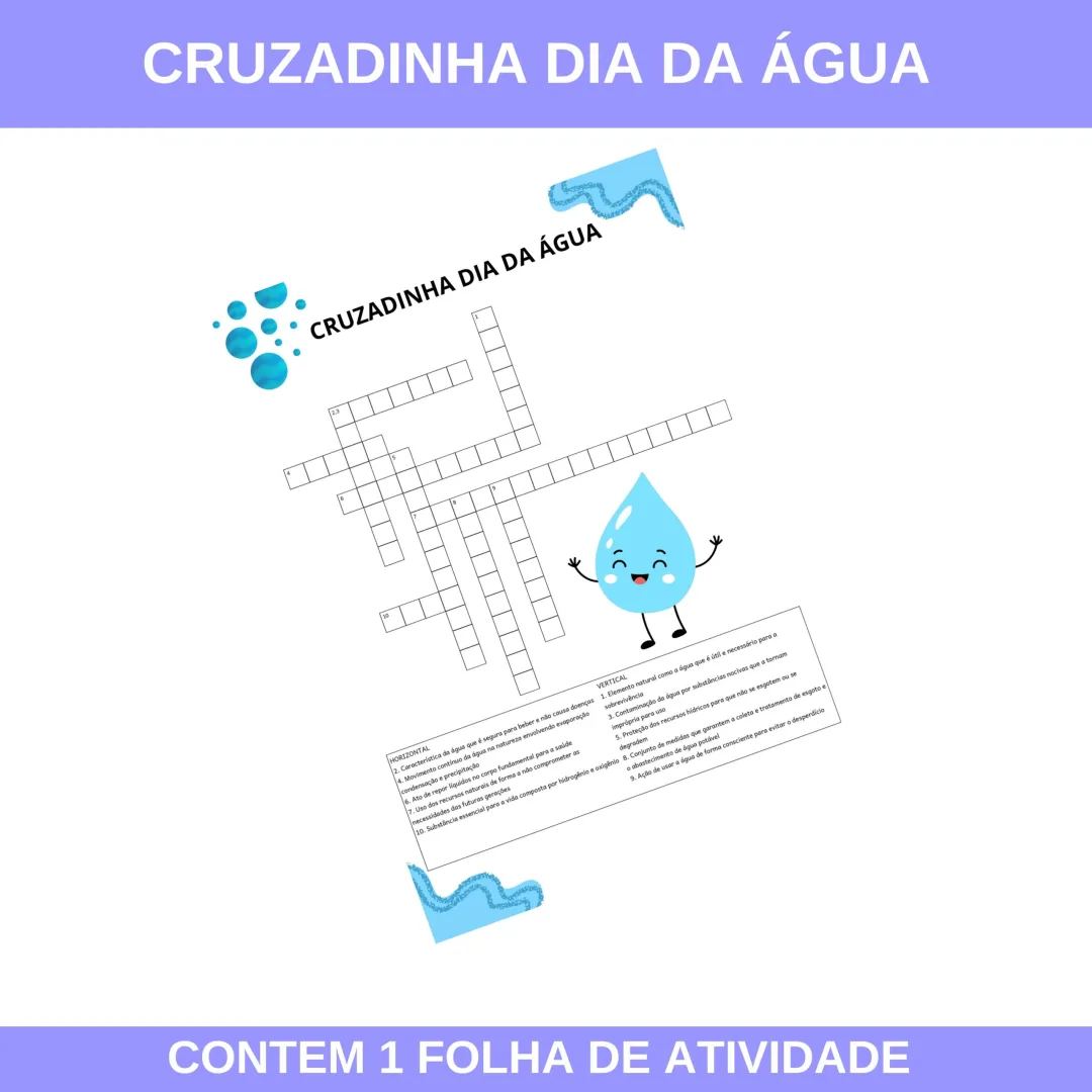 CRUZADINHA DIA DA ÁGUA