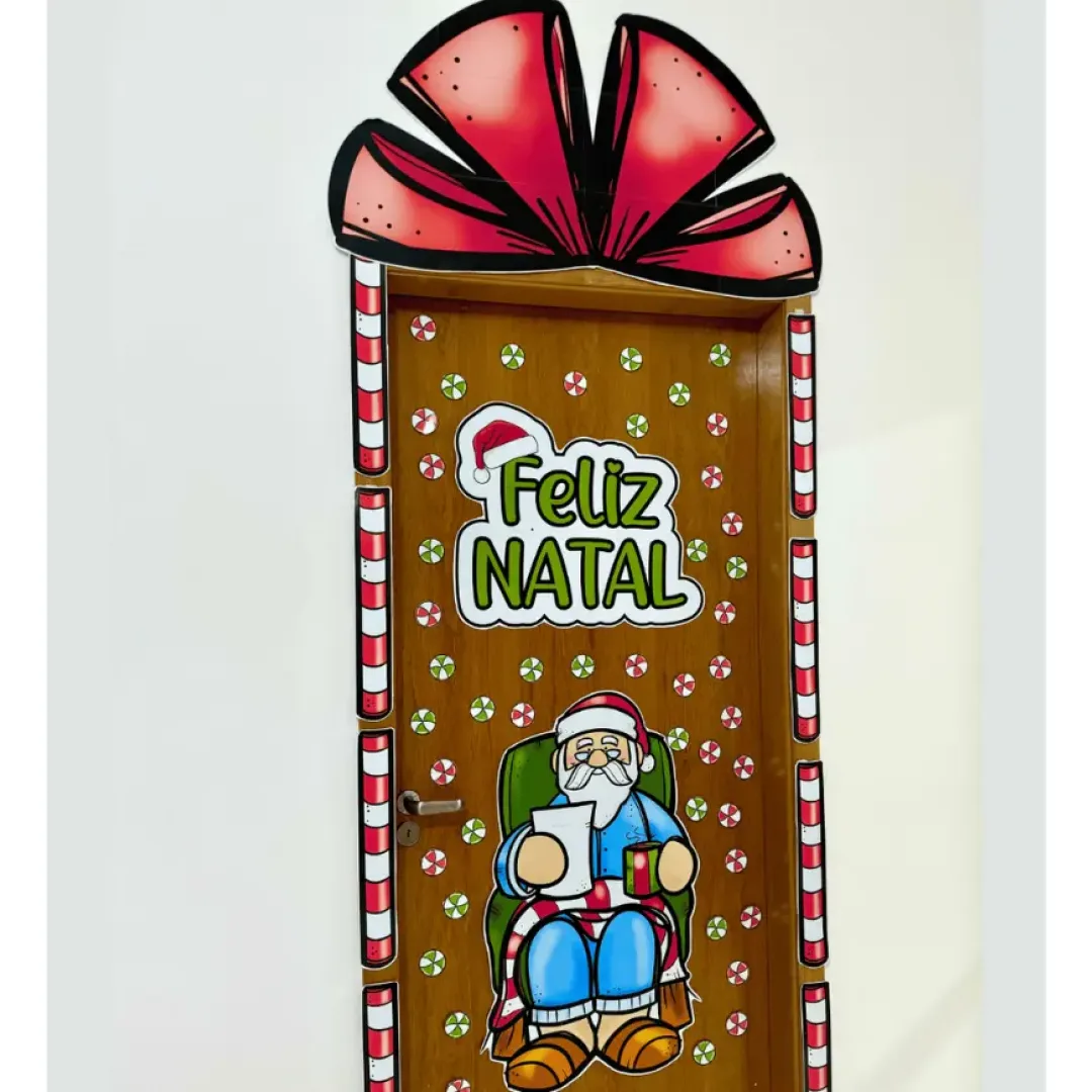 Decoração de Porta Papai Noel PDF Educação Infantil