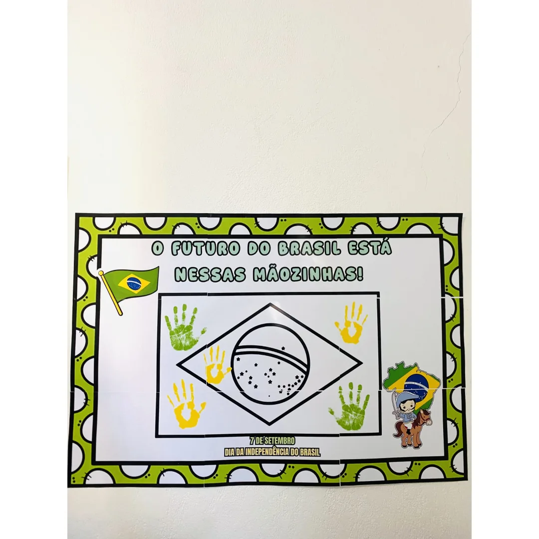DECORAÇÃO / PAINEL COLABORATIVO: INDEPENDÊNCIA DO BRAIL / 7 DE SETEMBRO / SETE DE SETEMBRO / SEMANA DA PÁTRIA 4