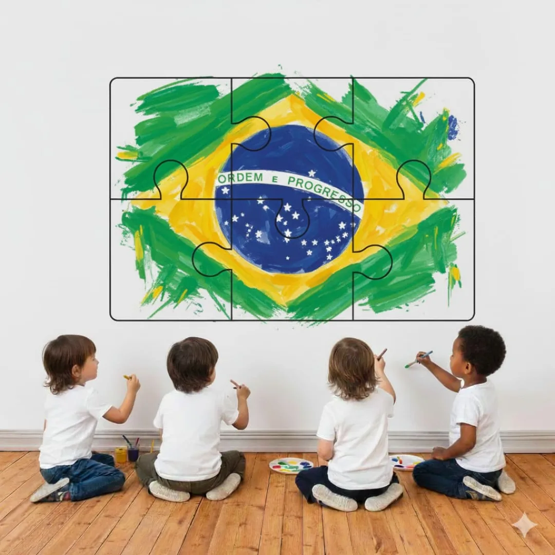 DECORAÇÃO / PAINEL COLABORATIVO: QUEBRA-CABEÇA BANDEIRA DO BRASIL