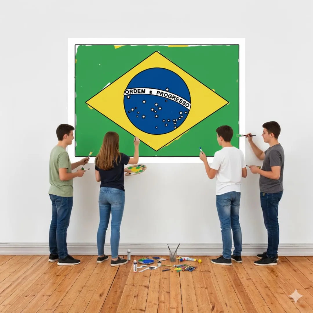 DECORAÇÃO / PAINEL PARA COLORIR BANDEIRA DO BRASIL