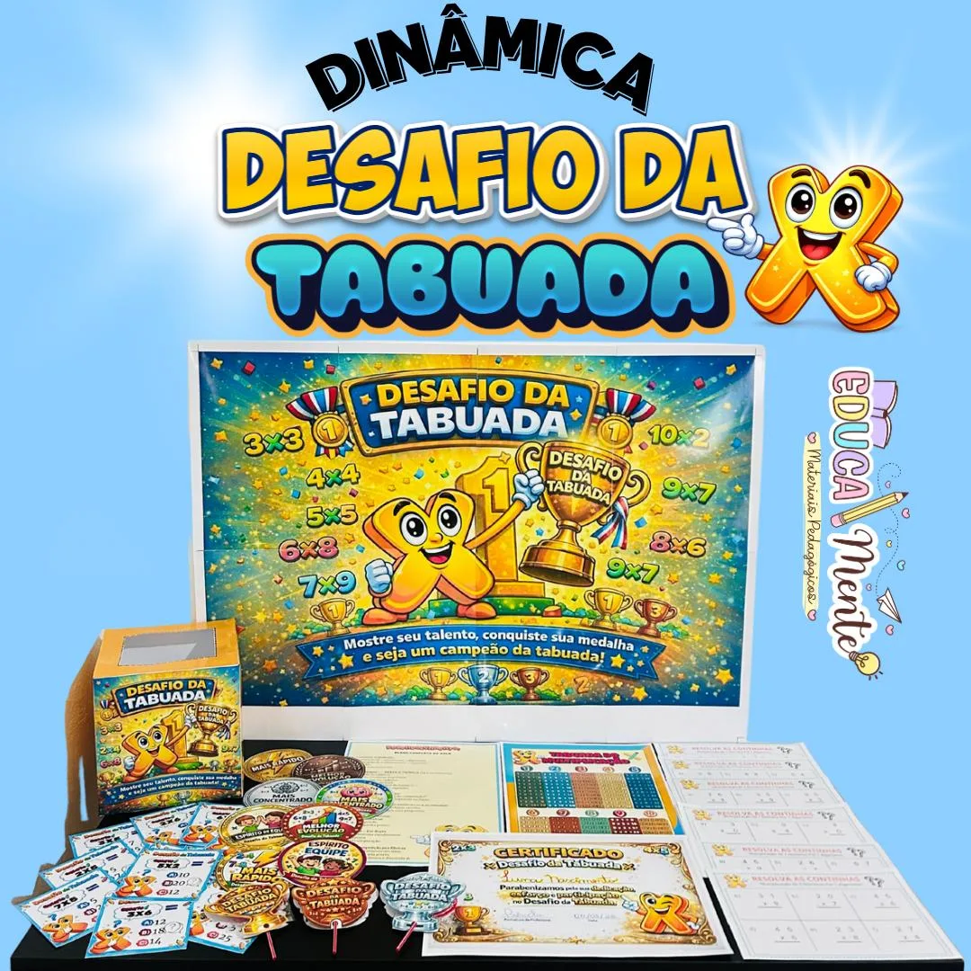 🏆 DESAFIO DA TABUADA – KIT COMPLETO E LÚDICO🏆