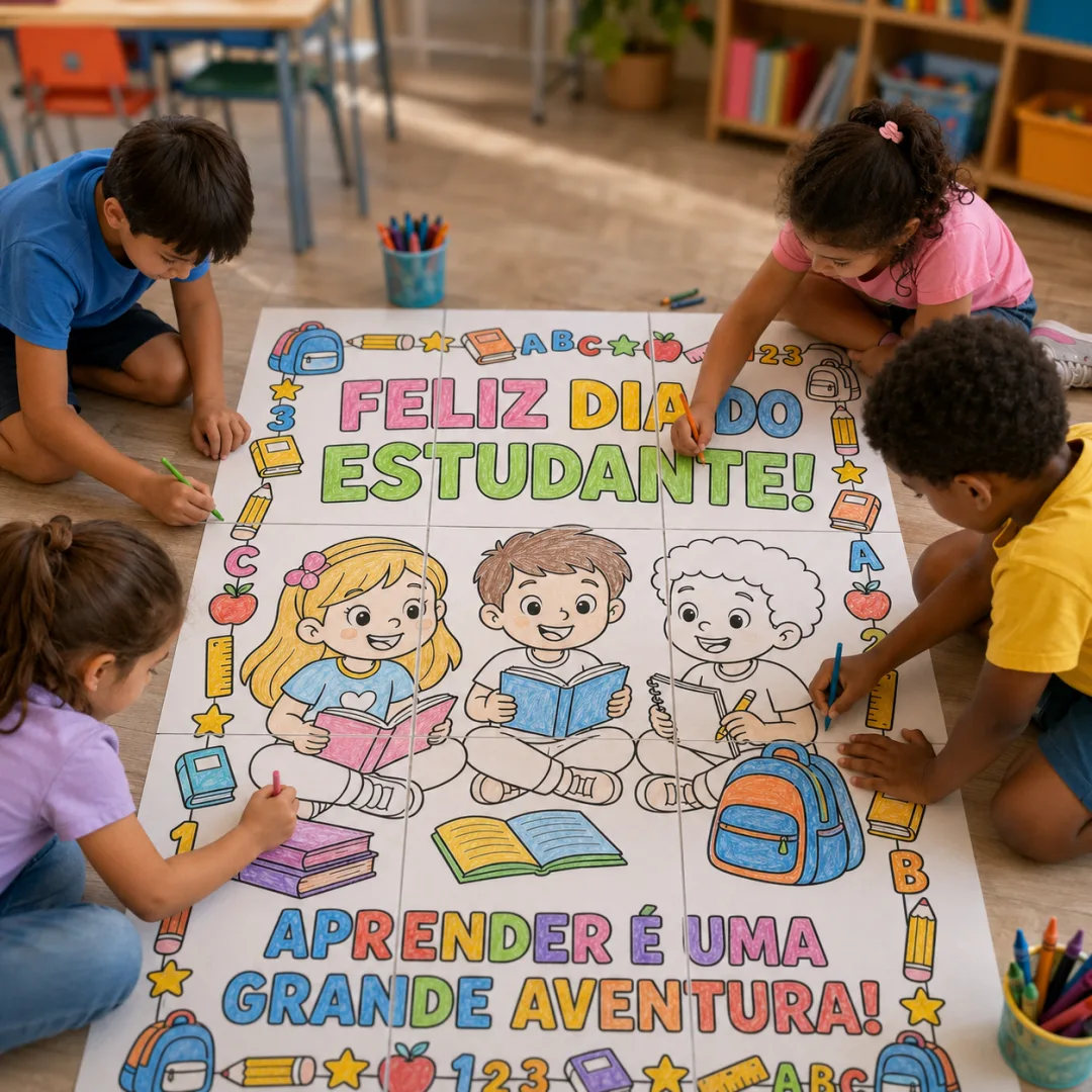 Desenho colaborativo dia do estudante 